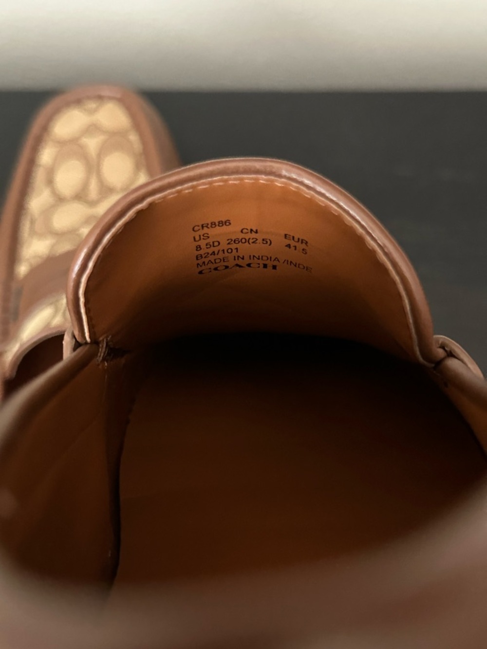 Coach Men's Brown Signature Canvas Loafers - Picture 5 of 5